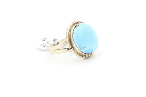 Sterling Silver Round Golden Hills Turquoise Ring  081023