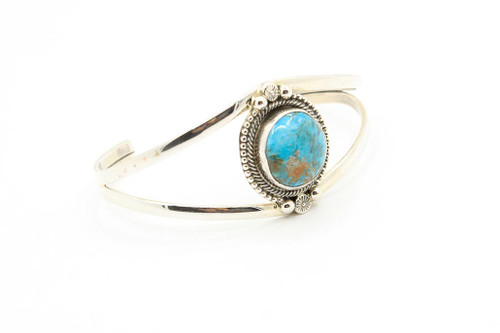 Round Royston Turquoise Cuff Bracelet 081023 Round Royston Turquoise Cuff Bracelet 081023