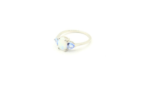 Sterling Silver Opal and Topaz Ring 101523