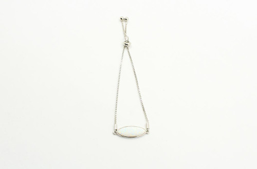 Sterling Silver Bowtie White Opal Bracelet 101523