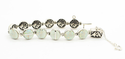 Reversible White Opal Link Bracelet 110223