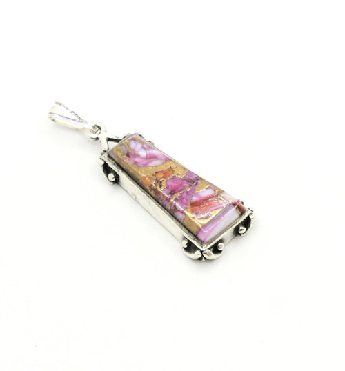 Rectangular Purple Spiny Oyster Pendant 120423