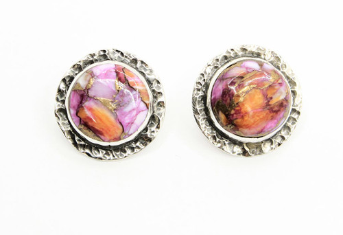 Sterling Silver Purple Spiny Oyster Post Earrings 120523
