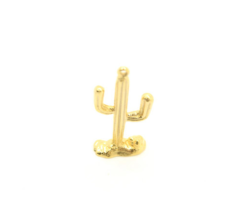 14K Gold Cactus Charm (large) 010724