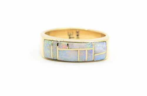 14K Gold Inlay Opal Ring 011024 14K Gold Inlay Opal Ring 011024