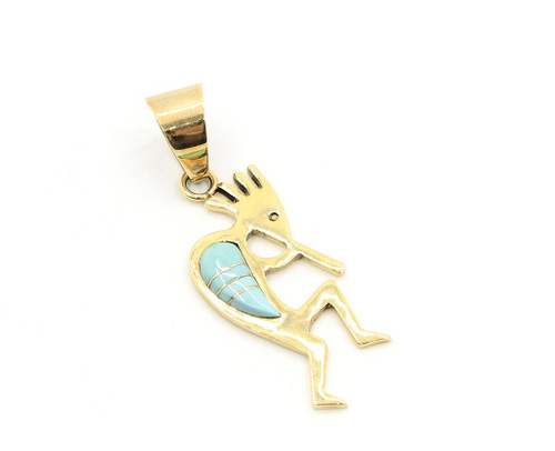 14K Gold Kokopelli Pendant 011024