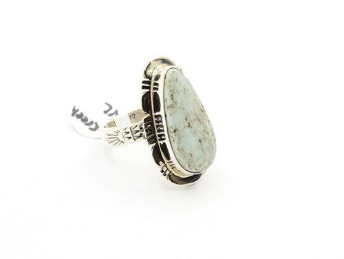 Sterling Silver Teardrop Dry Creek Turquoise ring 020824
