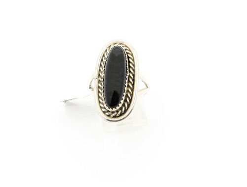 Sterling Silver Oblong Onyx ring 020824