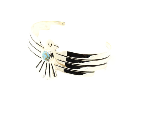 Sterling Silver Turquoise Thunderbird Cuff Bracelet 060524