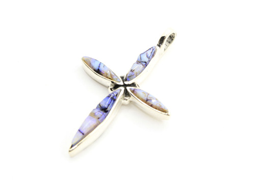 Sterling Silver Opal Cross Pendant 060624
