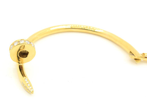 18K Gold Diamond Nail Bracelet 081424