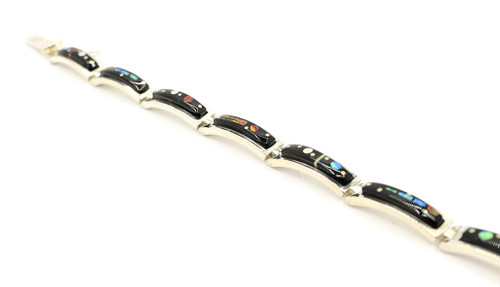 Sterling Silver Night sky Link Bracelet 091524 Sterling Silver Night sky Link Bracelet 091524