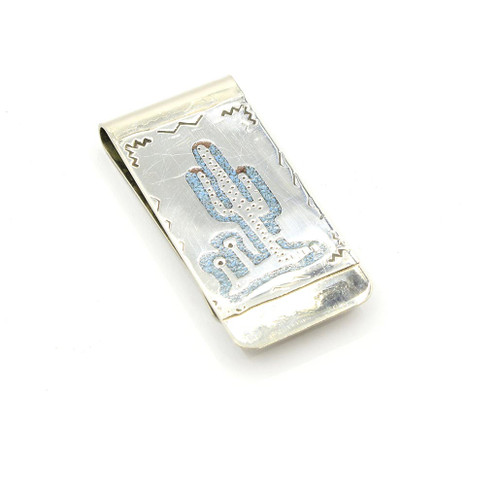 Reversible Cactus Chip in Lay Money Clip 101724