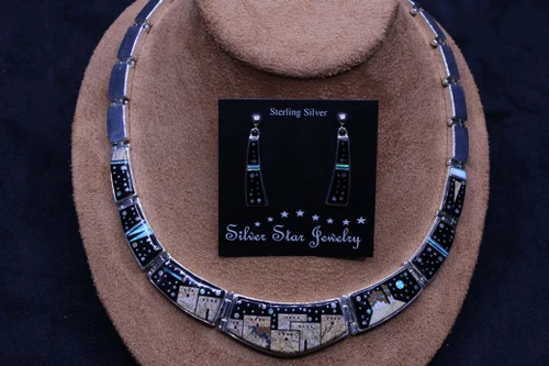 Sterling Silver Calvin Begay Night Sky Set