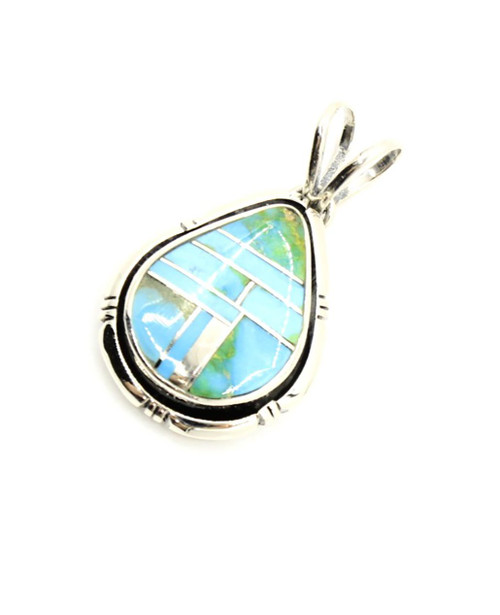 Sterling Silver Sonoran Turquoise Tear Drop Pendant 010925