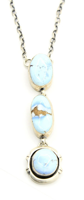 Sterling Silver Golden Hills Turquoise Drop Necklace 010925 Sterling Silver Golden Hills Turquoise Drop Necklace 010925