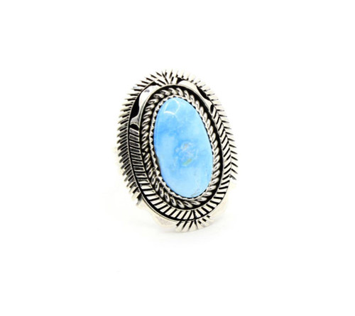 Sterling Silver Oval Turquoise Ring 032525