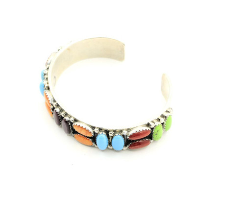 Sterling Silver Multi-Color Nugget Bracelet 042925