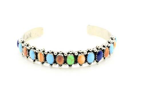 Sterling Silver Multi- Color Cuff Bracelet 042925