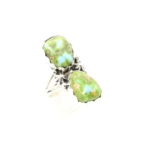 Sterling Silver Two Stone Sonoran Turquoise Ring 051225