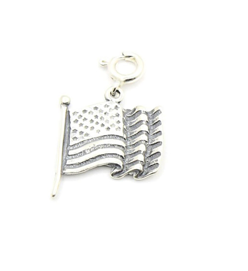 Sterling Silver USA Flag Charm 101025