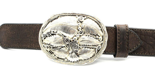Sterling Silver Navajo Made Belt Buckle 103025