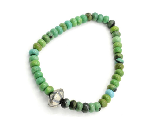 Stretchy Royston Turquoise and Silver Pearl 011226