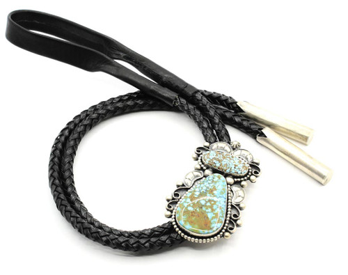 Sterling Silver Turquoise Navajo Bolo Tie 011326