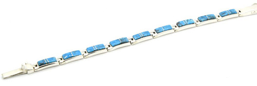 Sterling Silver Turquoise Link Bracelet 011626