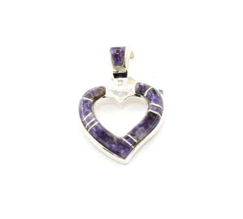 Sterling Silver Charoite Heart Pendant 011626