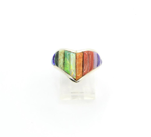 Sterling Silver Multi-Color Cobblestone Ring 030726