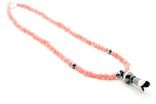 Sterling Silver Pink Conch Blossom Necklace 030726