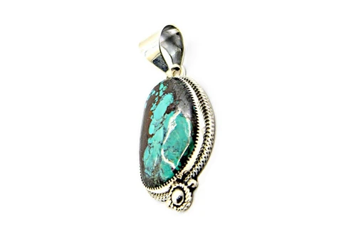 Roie Jaque Teal Green Turquoise Teardrop Pendant 100426
