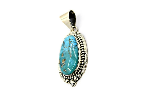 Roie Jaque Blue Turquoise Pyrite Blossom Pendant 100426