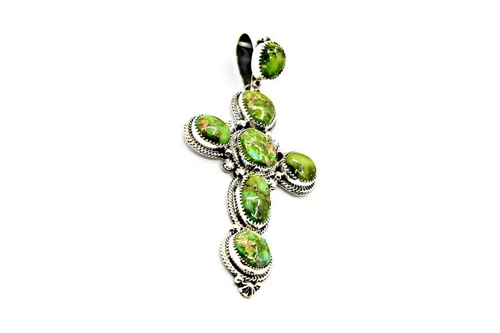 Roie Jaque Sonoran Gold Turquoise Cross Pendant 100426