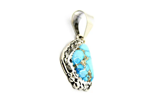 Roie Jaque Blue Turquoise Teardrop Scallop Pendant 100426