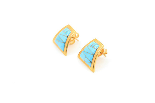14K Gold Turquoise Earrings SS15930