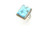 Large Square Kingman Turquoise Ring 021321