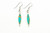 Elongated Green Turquoise Earrings 012622