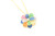 Gold Rhodium Multi-Color Crystal Flower Pendant 061922 Gold Rhodium Multi-Color Crystal Flower Pendant 061922