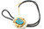 Gold and Silver Morenci Turquoise Bolo Tie 072623
