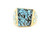 14K Gold Kingman Turquoise and Opal Ring 010924