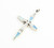 Sterling Silver White Buffalo and Turquoise Cross 060624