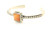 Sterling Silver Square Orange Oyster Shell Cuff Bracelet 061724