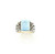 Sterling Silver Turquoise Square with Flames Ring 032825