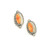 Sterling Silver Orange Oyster Shell Oval Post Earrings 052825