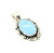 Sterling Silver Round Turquoise with Feather Pendant 100725
