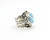Sterling Silver Kingman Turquoise Wide Band Ring 011226
