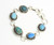 Sterling Silver Multi-Shade Turquoise Link Bracelet 011226