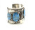 Sterling Silver Wide Turquoise Bear Claw Bracelet 011326